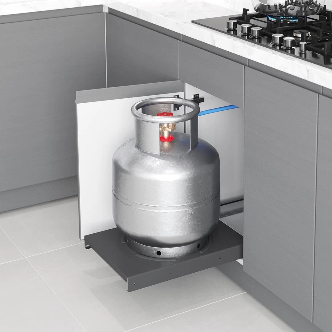 Plateau coulissant pour bouteille a gaz Starrax 40cm gris