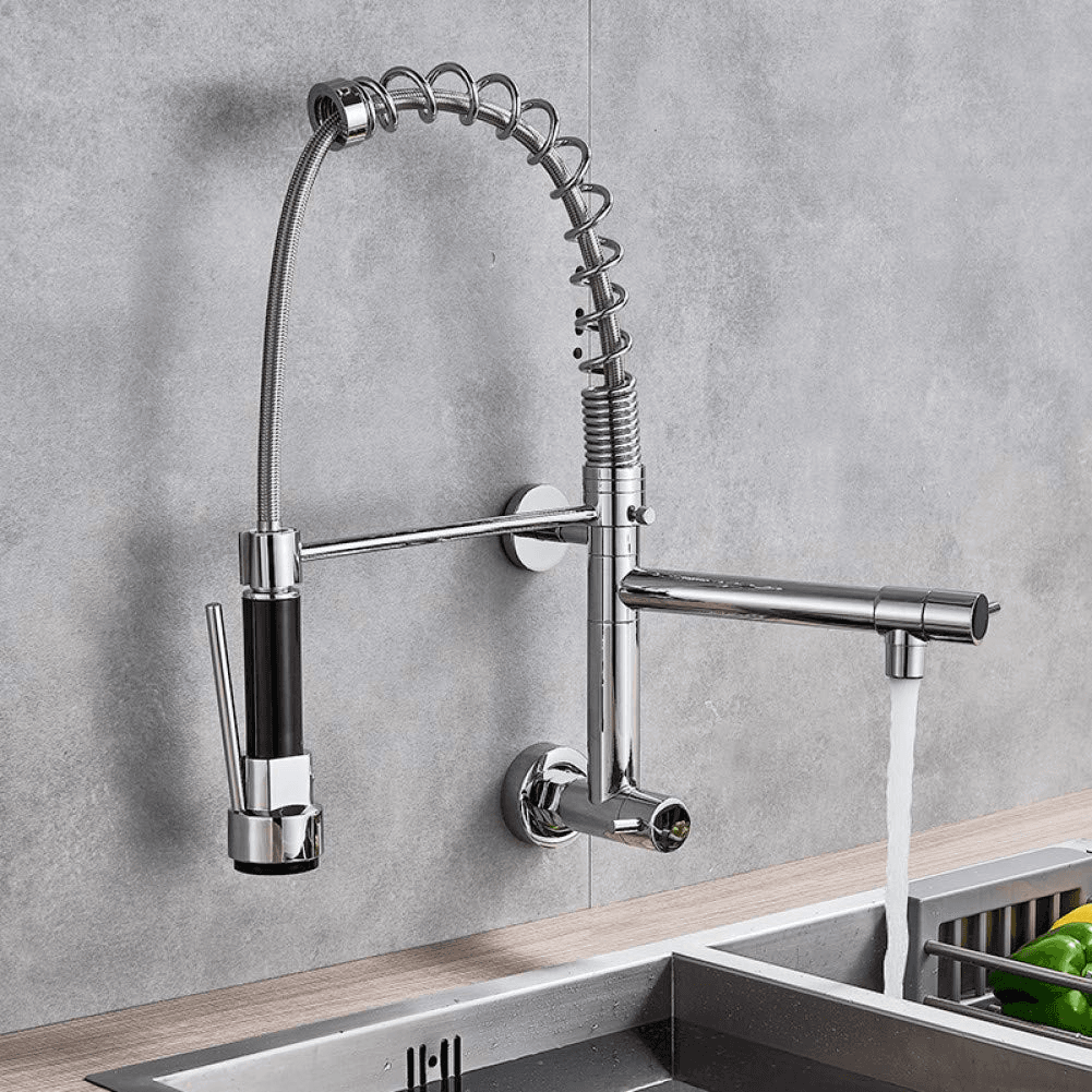 Mitigeur cuisine double sortie avec ressort chrome extra nf